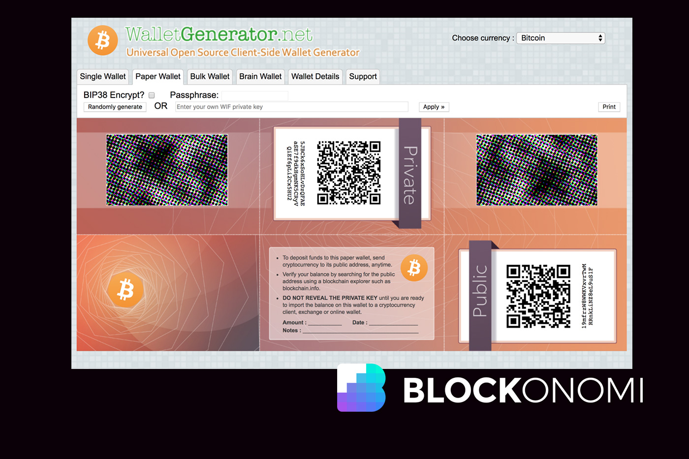 bitcoinlog.fun - Universal Paper wallet generator for Bitcoin and other Cryptocurrencies