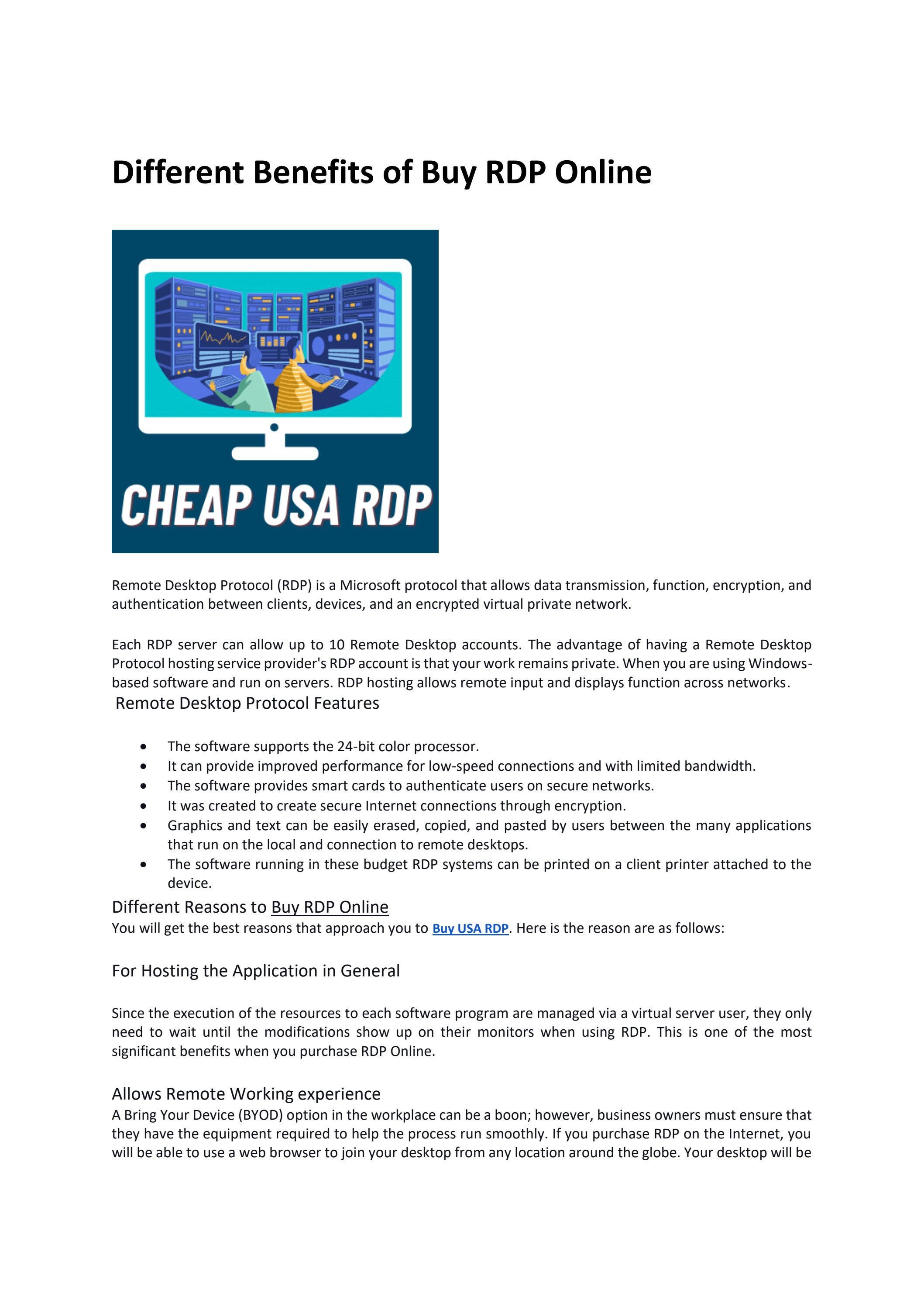 Buy USA RDP With Bitcoin | Windows & Private RDP Available