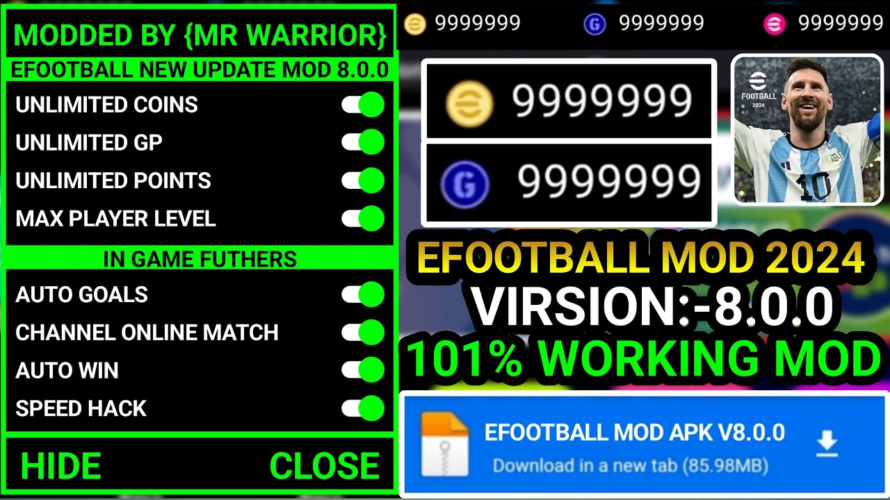 eFootball Mod APK (Unlimited money, coins) Download