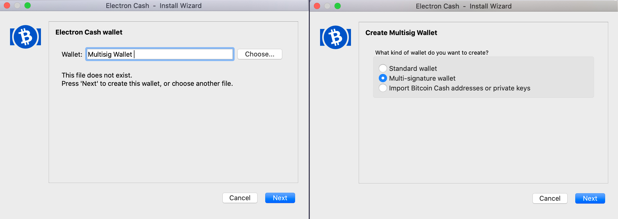 Splitting eCash and BCH coins using Electrum ABC and Electron Cash