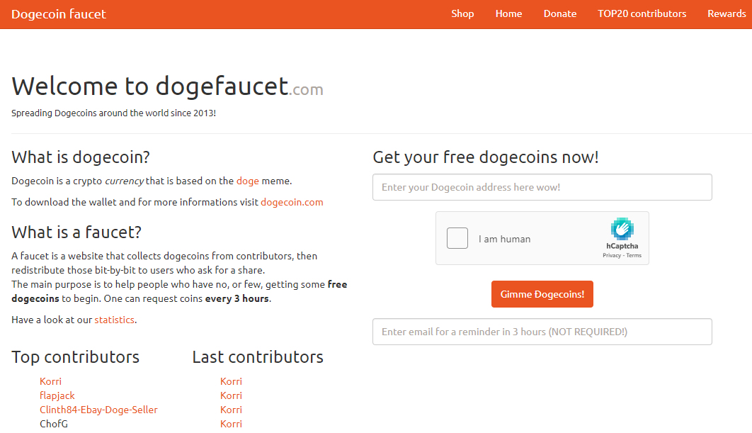 Dogecoin Faucet List - Earn Free to 5 Doge Per Claim