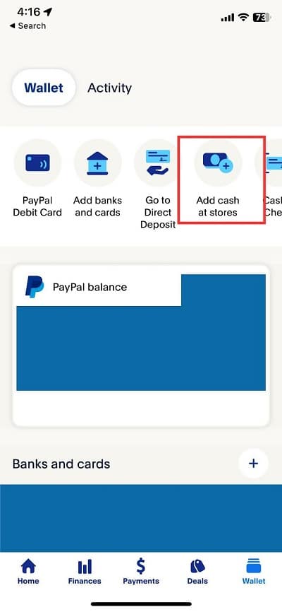 No button to add money into paypal - PayPal Community