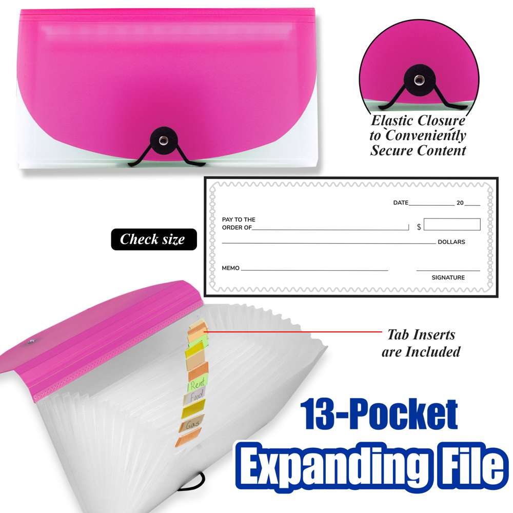 BAZIC Expanding File Check / Coupon Size Pockets - Bazicstore