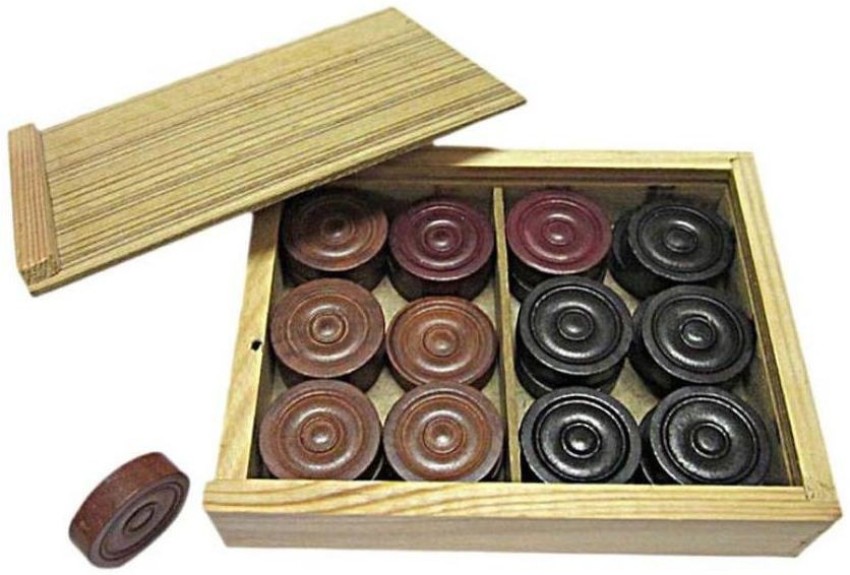 Replacement Wooden Carrom Coins Striker and Powder Set | Tournament Ca – EkPuja Ltd