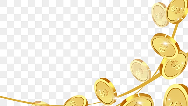 Gold coins falling on transparent background PNG - Similar PNG