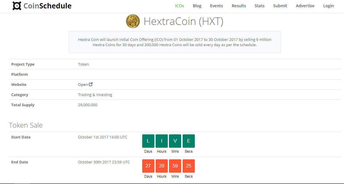 HextraCoin ICO: Ratings & Details | CryptoTotem