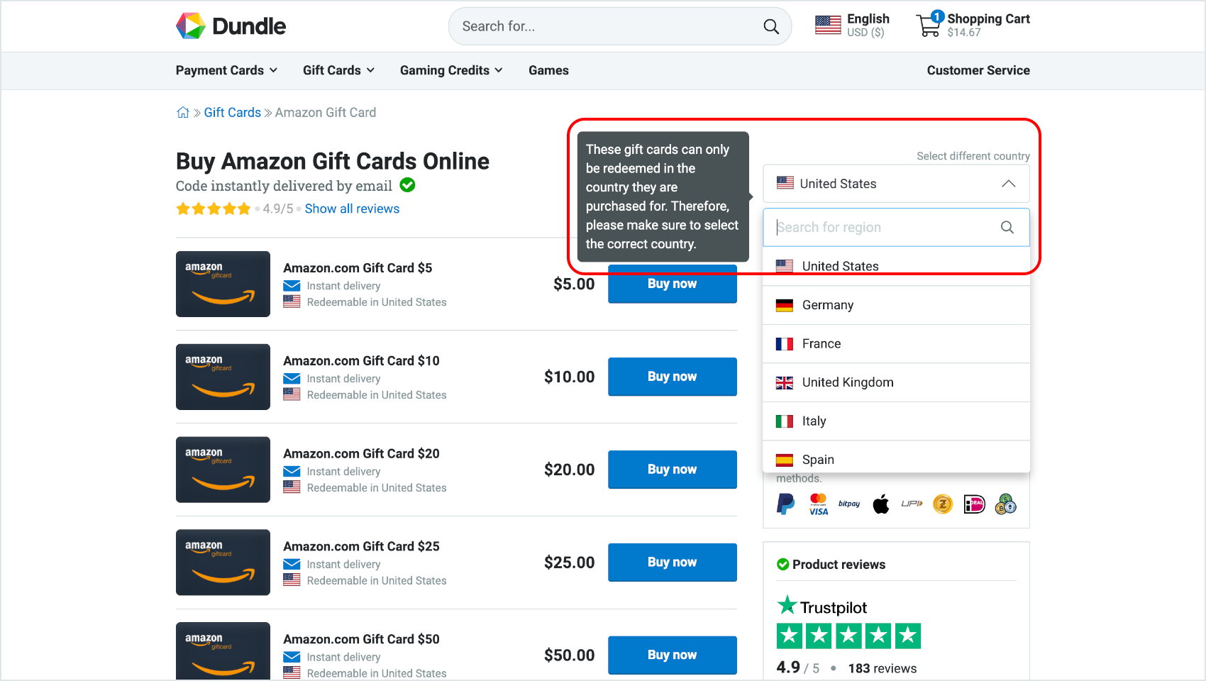 Buy eGift Cards Online | PayPal Digital Gift Cards | PayPal CA