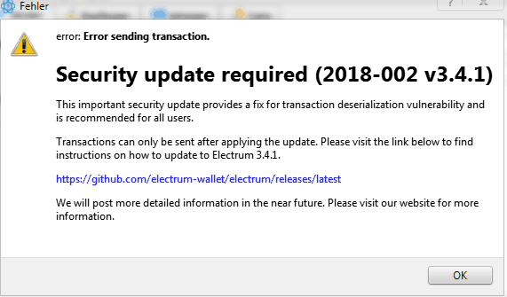 Electrum wallet invalid fee