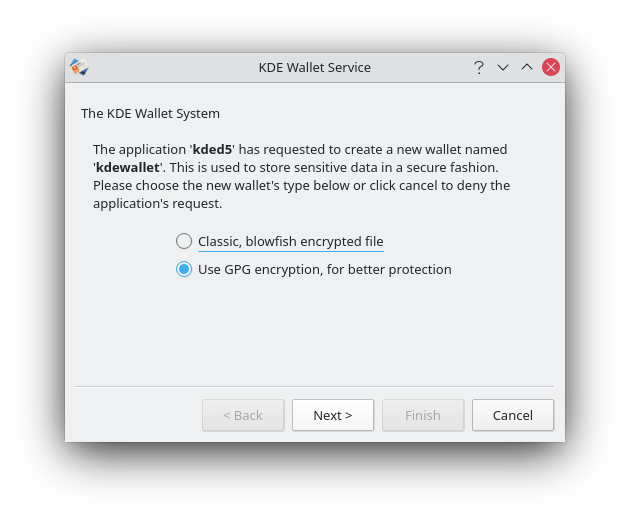 KDE wallet and gpg key