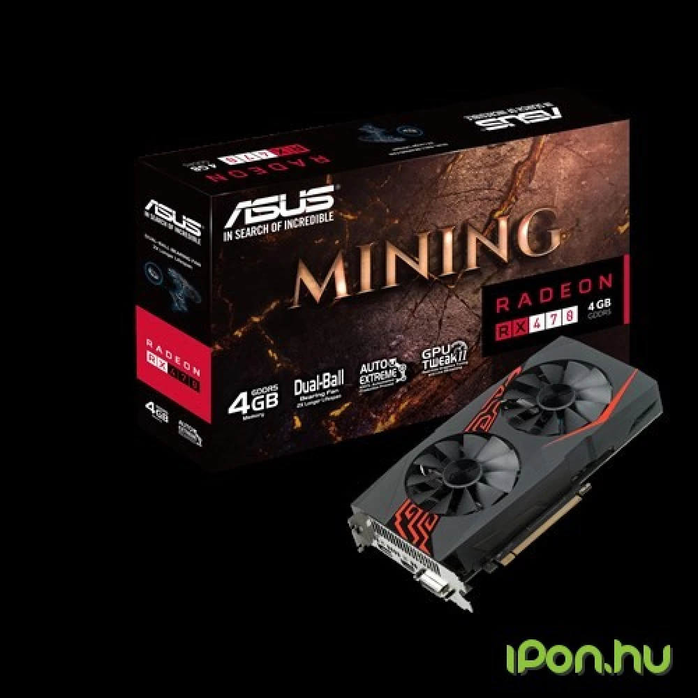 Asus Radeon Mining RX 4GB GDDR5 Bit Gaming Graphics Card ( MINING-RXG-LED-S )