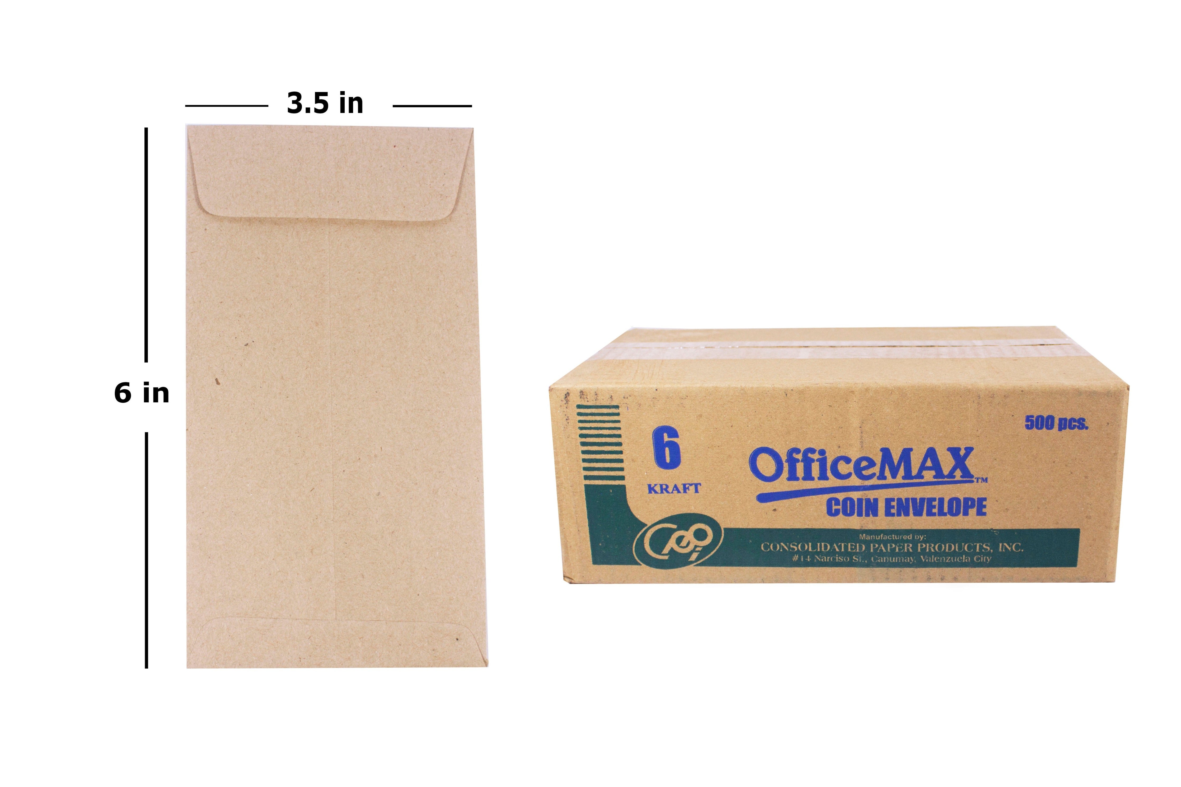 OfficeMax Kraft Pay Envelope 8 1/2 with print ('s) – [OFFICEMONO]