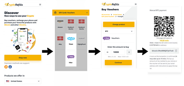 Buy gift cards and mobile top ups with Bitcoin or Crypto - Cryptorefills