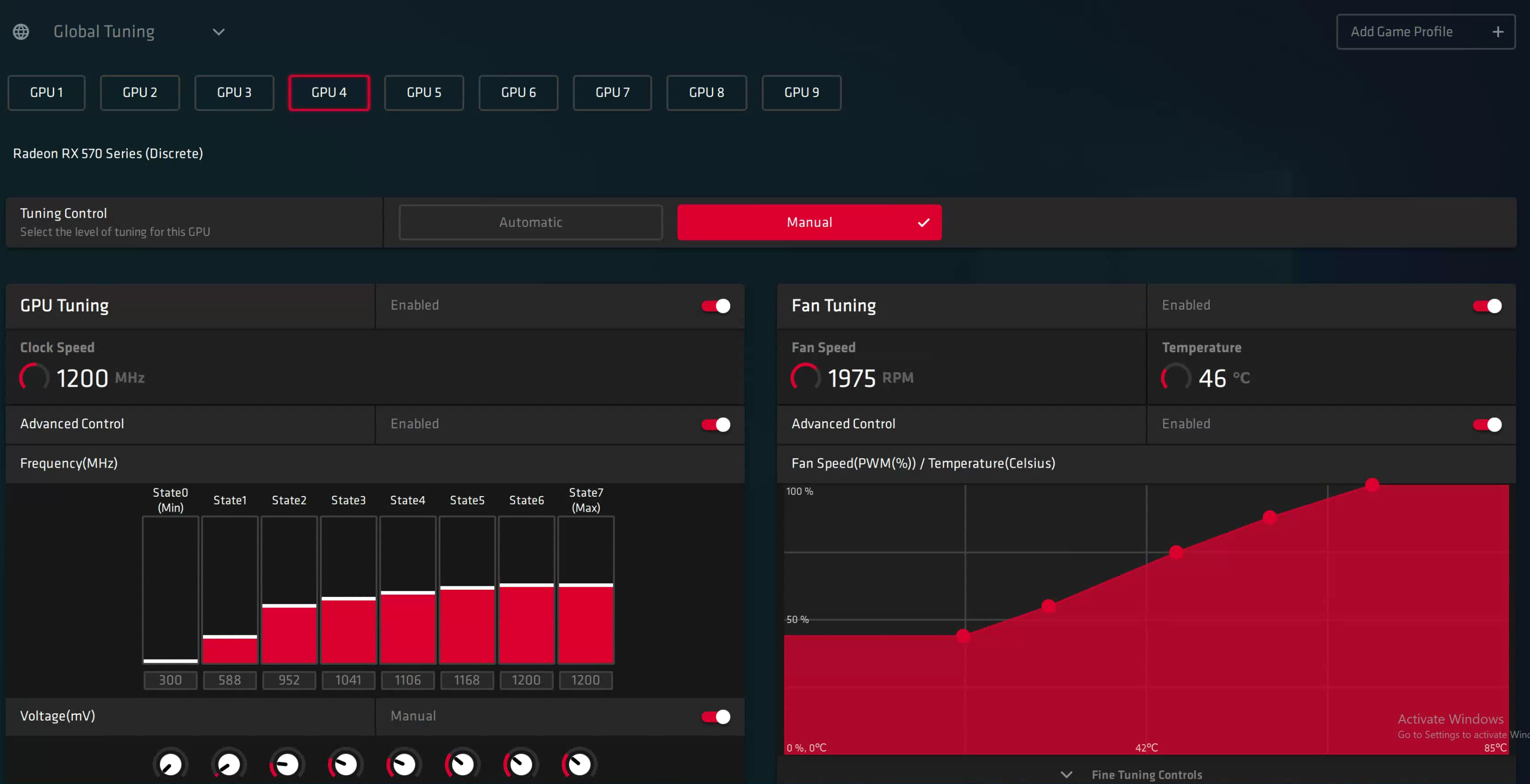 RX 8GB Mining Settings