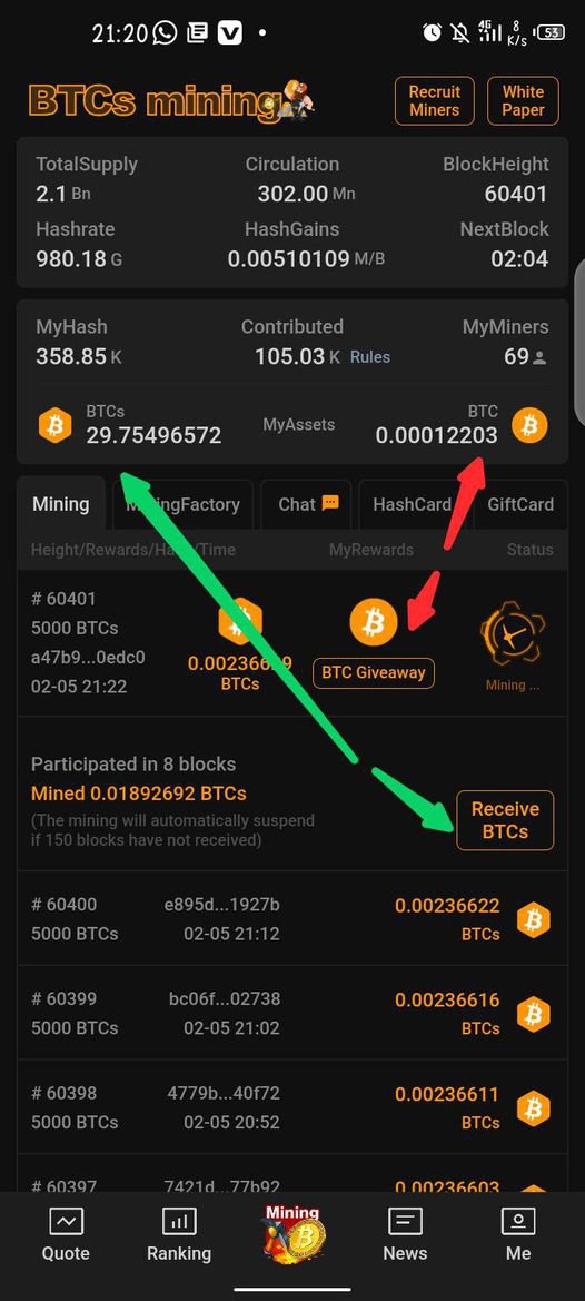 Bitcoin Miner - Earn Satoshi & Free BTC Mining for Android - Download the APK from Uptodown