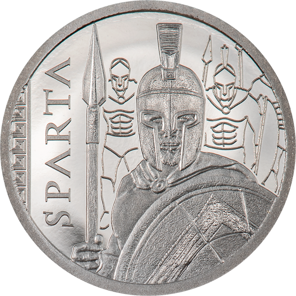 SPARTA 1 Oz Silver Coin 5$ Cook Islands 