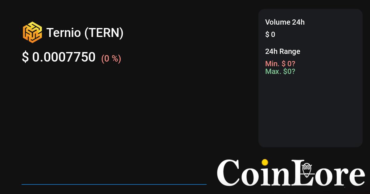 Ternio-ERC20 price today, TERN to USD live price, marketcap and chart | CoinMarketCap