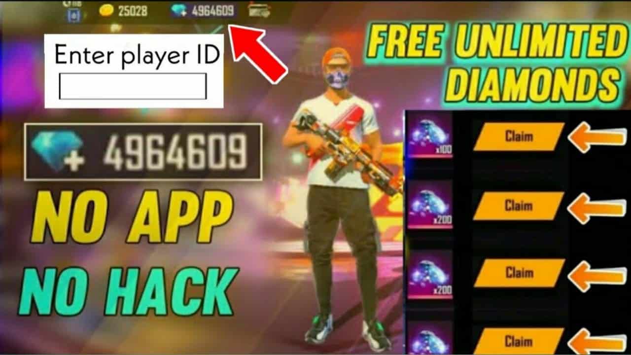 Free Fire Unlimited Diamonds + Mod Apk free download: