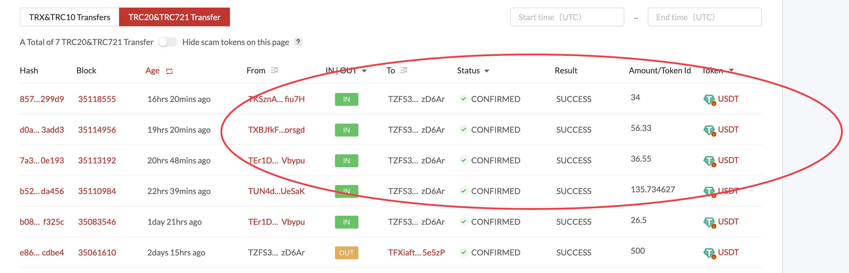 Tether (USDT) explorer — Blockchair