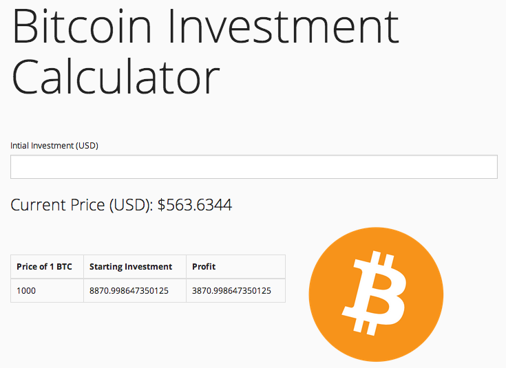 Bitcoin Profit Calculator (ROI)