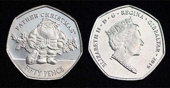 Gibraltar Father Christmas 50p Circulated Coin - CrawleyCoins