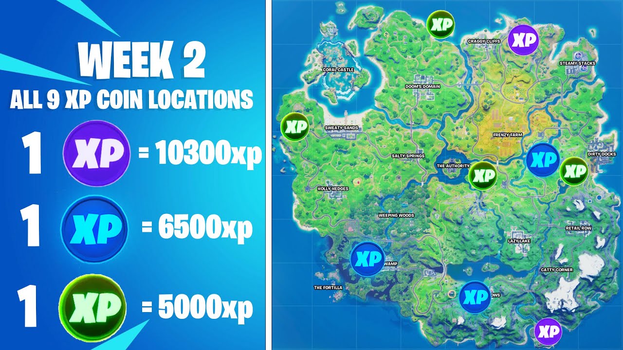 Fortnite: Where To Find All XP Coins - Chapter 2 Season 4 Week 1